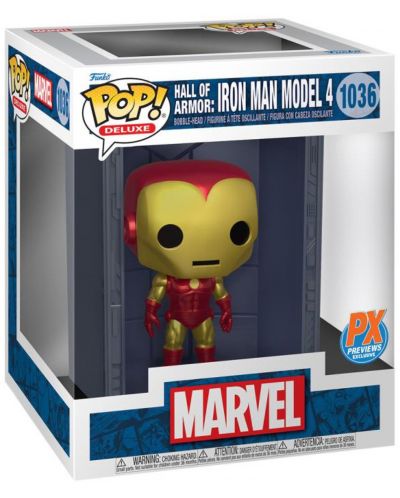 Figurina Funko POP! Deluxe: Iron Man - Hall of Armor (Model 4) (Metallic) (PX Previews Exclusive) #1036 - 2