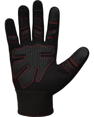Mănuși de fitness RDX - W1 Full Finger+, roșu/negru - 4
