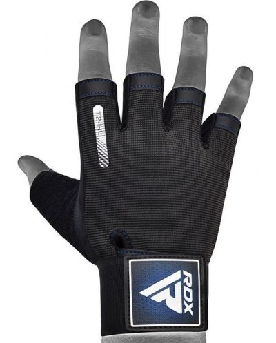 Mănuși de fitness RDX - T2 Half, negru/albastru - 2