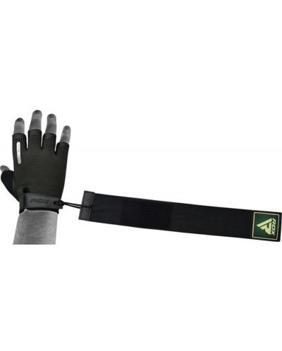 Mănuși de fitness RDX - T2 Half, negru/verde - 3