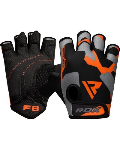 Mănuși de fitness RDX - Sumblimation F6, negri/portocalii  - 1