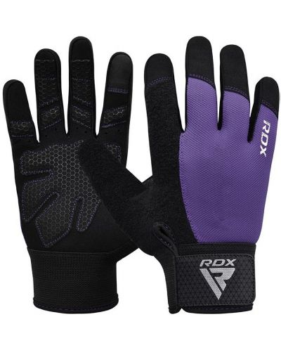 Mănuși de fitness RDX - W1 Full Finger, violet/negru - 1