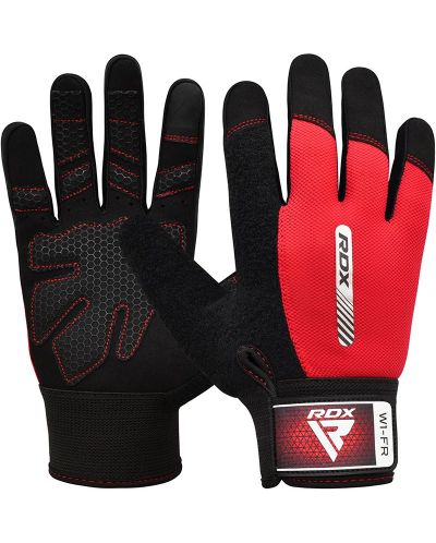 Mănuși de fitness RDX - W1 Full Finger, roșu/negru - 1