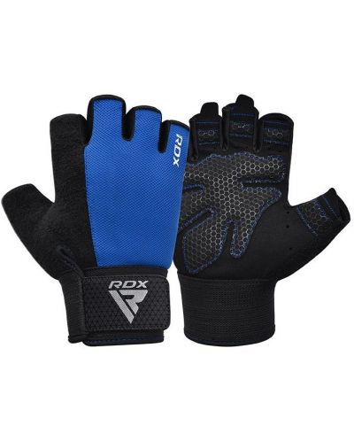 Mănuși de fitness RDX - W1 Half+, albastru/negru - 2