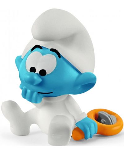 Figurina Schleich The Smurfs - Bebe Smurf cu zornaitoare - 1