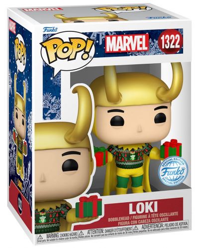 Figurina Funko POP! Marvel: Holiday - Loki (Metallic) (Special Edition) #1322 - 2