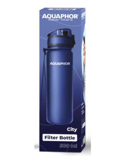 Sticlă filtrantă pentru apă Aquaphor - City, 160011, 0,5 l, turcoaz - 2
