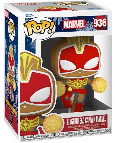 Figurina Funko POP! Marvel: Holiday - Gingerbread Captain Marvel #936	 - 2