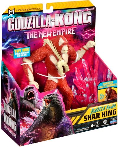 Figurină cu funcții MonsterVerse Godzilla x Kong - Scar King cu vuiet puternic, 18 cm  - 2