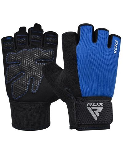 Mănuși de fitness RDX - W1 Half+, albastru/negru - 1