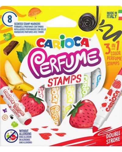 Carioci Carioca Stamp - 8 culori cu stampile, parfumate - 1