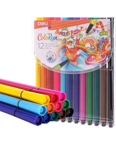 Markere Deli Colorun - EC157-12, 12 culori - 1