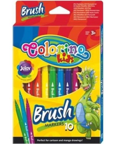 Carioci cu varf tip pensula Colorino Kids - 10 culori - 1
