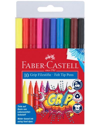Carioci Faber-Castell Grip - 10 culori - 1