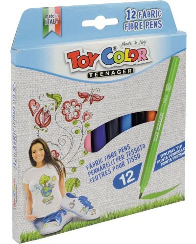 Carioci Toy Color - Fabric, pentru textile, 12 culori - 1