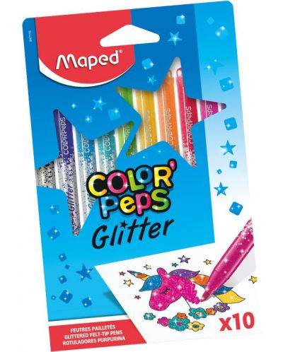 Maped Colorpeps Glitter - 10 culori, metalice  - 1