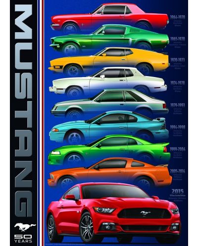 Puzzle Eurographics de 1000 piese - Ford Mustang la 50 ani - 2