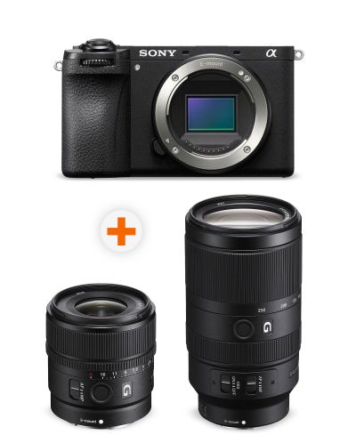 Aparat foto Sony - Alpha A6700, Black + Obiectiv Sony - E, 15mm, f/1.4 G + Obiectiv Sony - E, 70-350mm, f/4.5-6.3 G OSS - 1