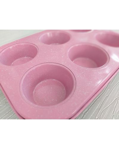 Formă de copt pentru 6 muffins Morello - Pink, 26.5 x 18.5 cm, roz - 3