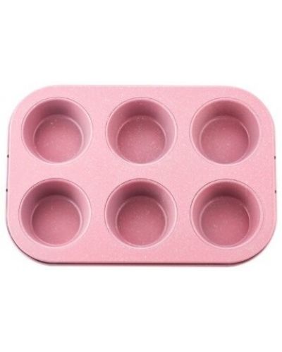Formă de copt pentru 6 muffins Morello - Pink, 26.5 x 18.5 cm, roz - 1