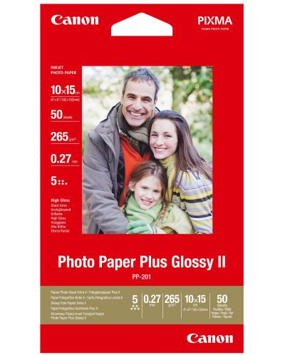 Hârtie foto Canon - PP-201, A6, 10x15cm, 50 coli - 1