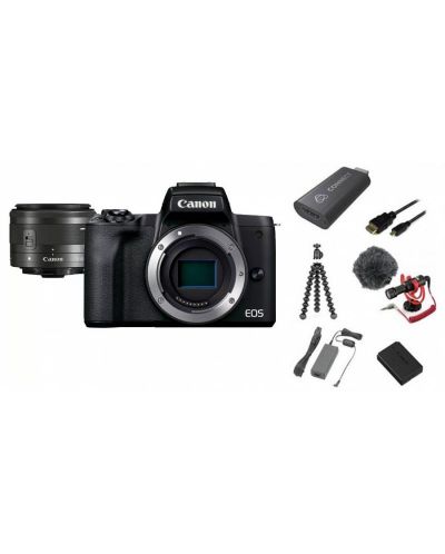 Aparat foto Canon - EOS M50 Mark II, negru + Premium KIT - 1