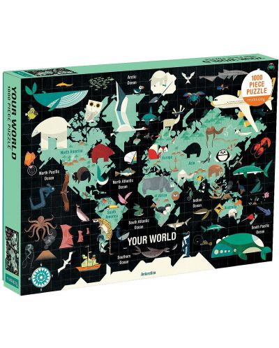 Puzzle Galison de 1000 de piese - Harta lumii - 1