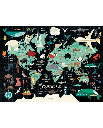 Puzzle Galison de 1000 de piese - Harta lumii - 3