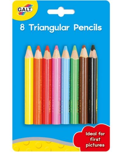 Creioane colorate triunghiulare Galt - 8 bucati - 1