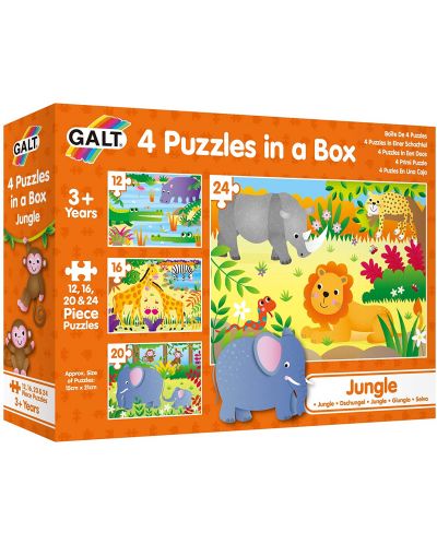Puzzle 4 in 1 pentru copii Galt - Jungla - 1