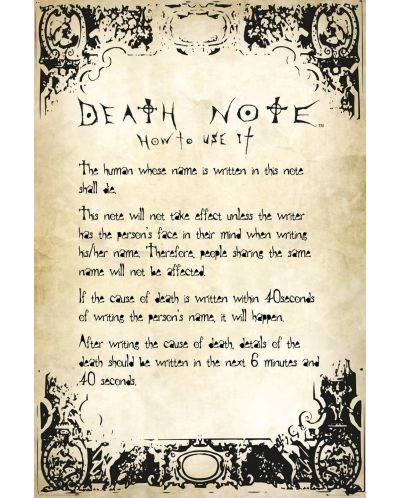 Poster maxi GB Eye Death Note - Rules - 1