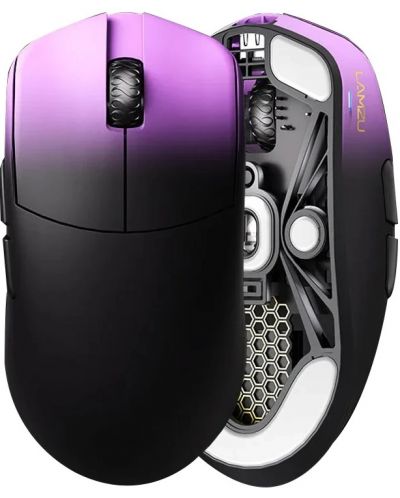 Lamzu Maya X パープルブラック 8k Mouse de gaming Lamzu - MAYA X 8K, optic, wireless, Purple Shadow