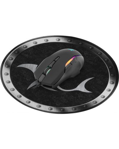 Mouse pad pentru gaming White Shark - MINOTAUR, S, moale, negru/gri - 2