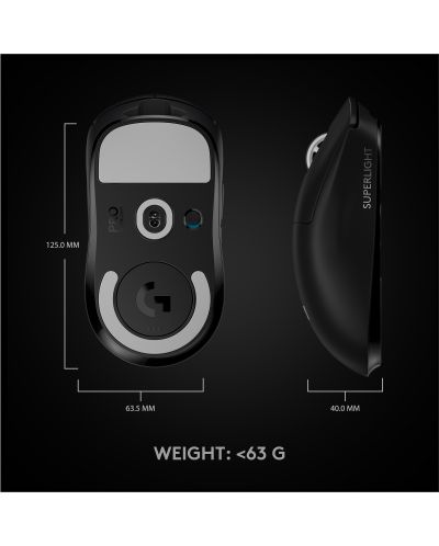 Mouse gaming Logitech - PRO X SUPERLIGHT, wireless, negru - 10
