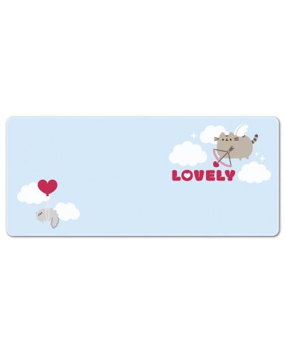 Mouse pad pentru gaming Erik - Pusheen Purrfect Love Collection, XL, moale, albastru - 1