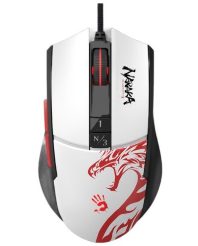 Mouse de gaming A4Tech Bloody - L65 MAX, optic, alb/roșu - 1