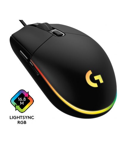 Mouse gaming Logitech - G102 Lightsync, optic, RGB, negru - 1