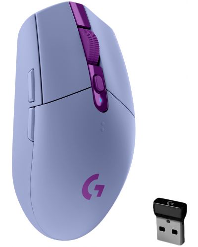 Mouse gaming Logitech - G305 Lightspeed, optic, violet - 1