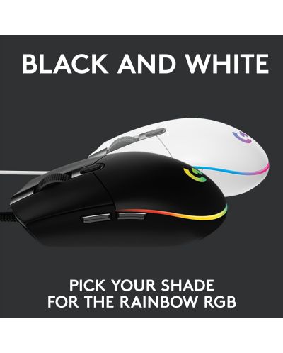 Mouse gaming Logitech - G102 Lightsync, optic, RGB, negru - 8