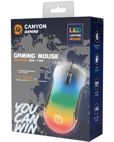 Mouse-uri de gaming Canyon - Braver GM-728, optic, negru - 5