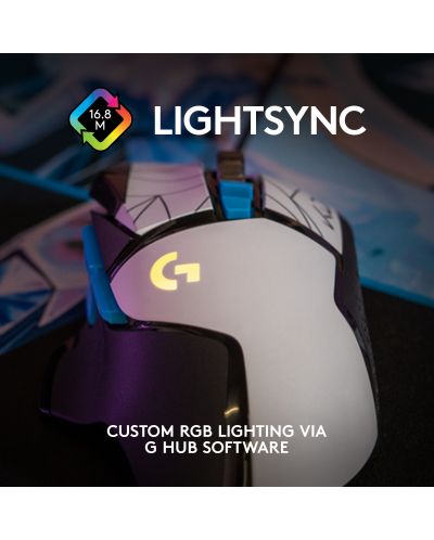 Mouse gaming Logitech - G502 Hero K/DA, optic, alb/negru - 9