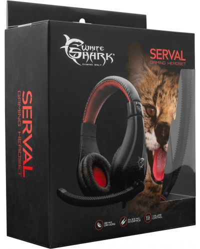 Căști de gaming  White Shark - SERVAL, negru/roșu - 6