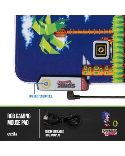 Mouse pad de gaming Erik - Sonic, XXL, multicolor - 6