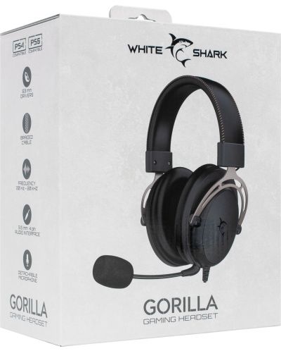 Căști de gaming  White Shark - GORILLA, negre/gri  - 7