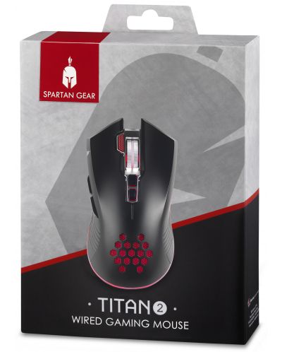 Mouse gaming Spartan Gear - Titan 2, cu fir, negru - 2