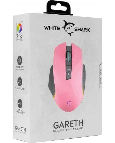 Mouse gaming  White Shark - GARETH, optic, roz - 7