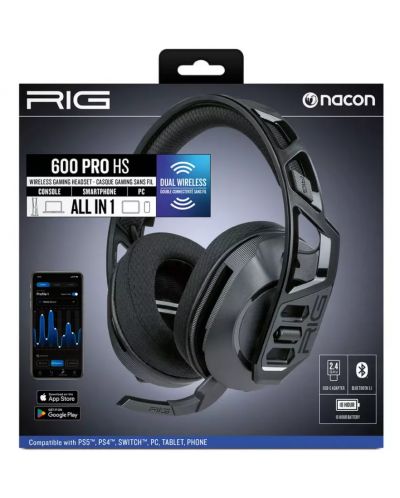Căști gaming Nacon - RIG 600 Pro HS, PS4, wireless, negre - 7