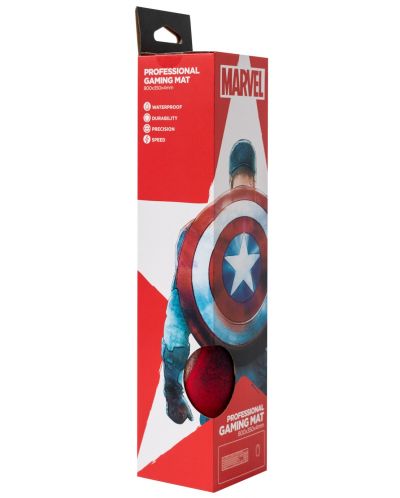Mouse pad pentru gaming Erik - Captain America, XL, multicoloră - 3