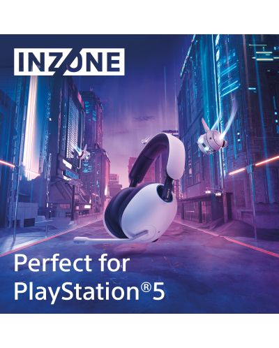 Casti de gaming Sony - Inzone H9, PS5, wireless, albe - 10