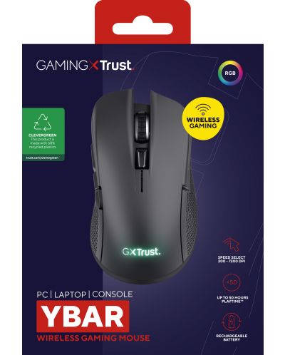 Mouse gaming Trust - GXT 923 Ybar, optic, wireless, negru - 7